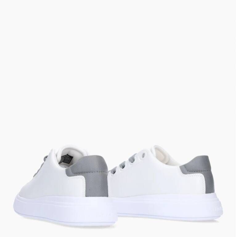 Calvin Klein Bicolor leren sneakers reliëf logo White Dames