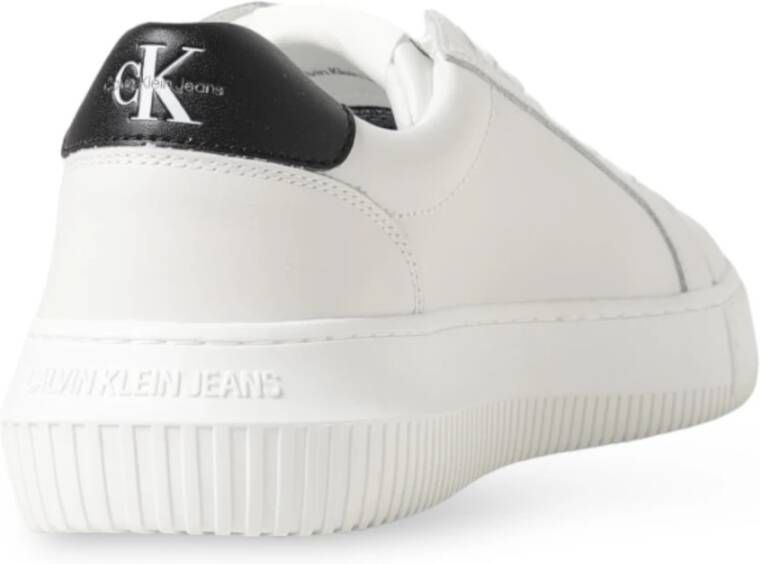 Calvin Klein Bright White Black Chunky Cupsole Sneakers White Dames