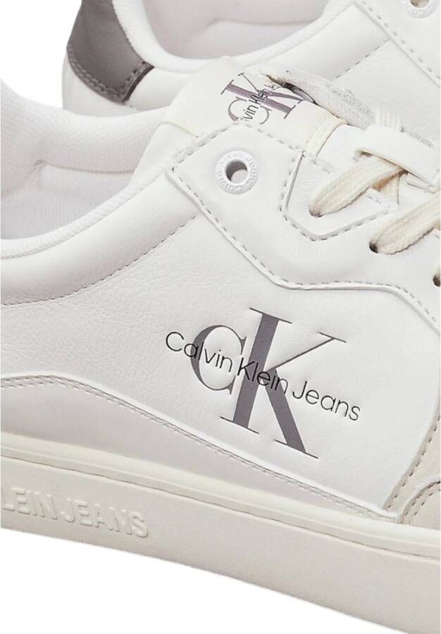 Calvin Klein Bright White-Charcoal Grey Sneakers White Heren