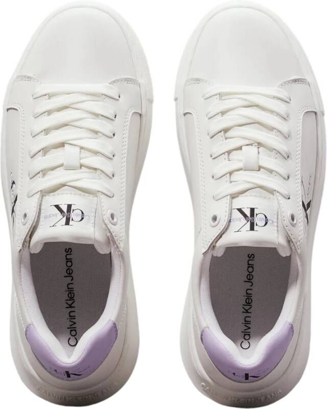 Calvin Klein Bright White Pastel Lilac Sneakers White Dames