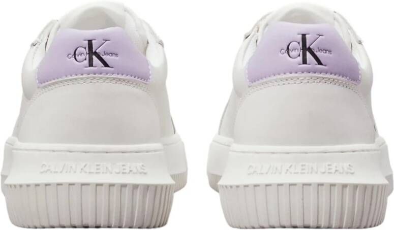 Calvin Klein Bright White Pastel Lilac Sneakers White Dames