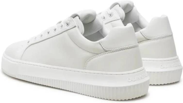 Calvin Klein Chunky Leren Sneakers Wit White Heren