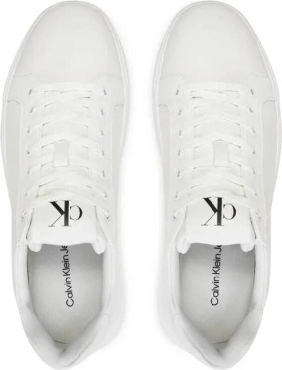 Calvin Klein Chunky Leren Sneakers Wit White Heren