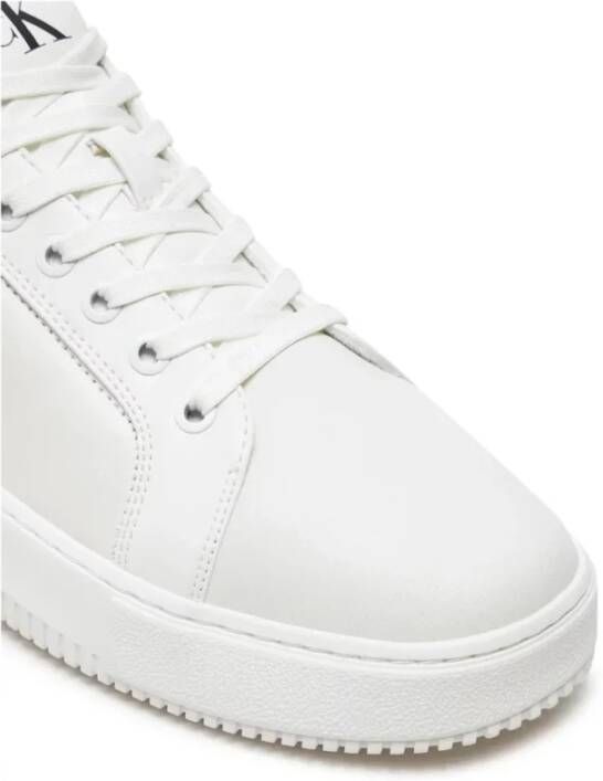 Calvin Klein Chunky Leren Sneakers Wit White Heren