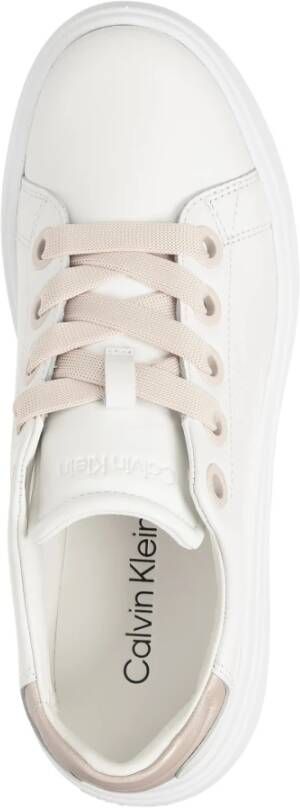 Calvin Klein Eenvoudige Vetersneakers White Dames