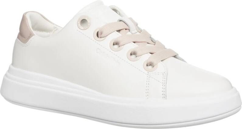 Calvin Klein Eenvoudige Vetersneakers White Dames