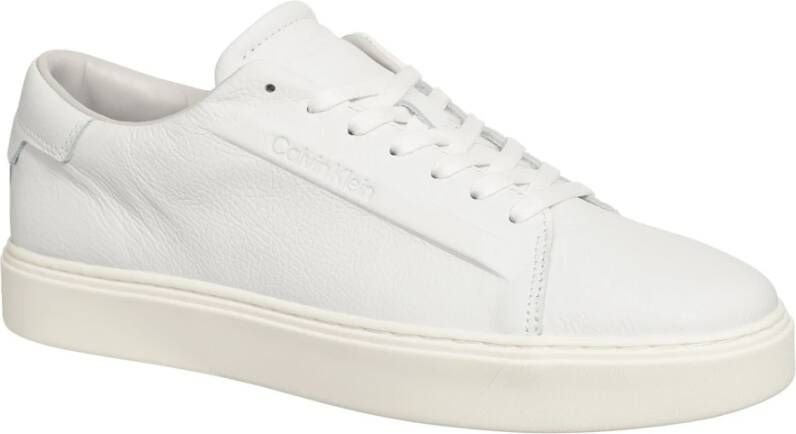 Calvin Klein Eenvoudige Vetersneakers White Heren