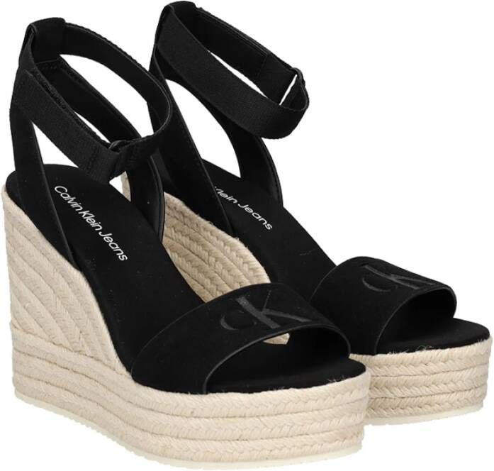 Calvin Klein Elegante Zwarte Sandalen voor Vrouwen Black Dames