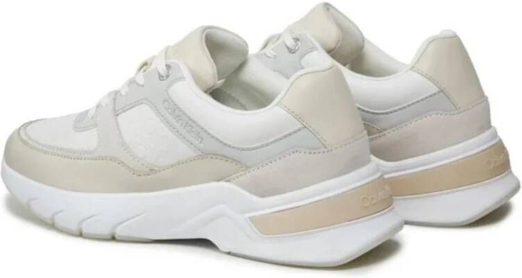 Calvin Klein Elevated Runner Mono Mix Sneakers White Dames