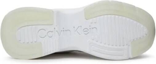 Calvin Klein Elevated Runner Mono Mix Sneakers White Dames