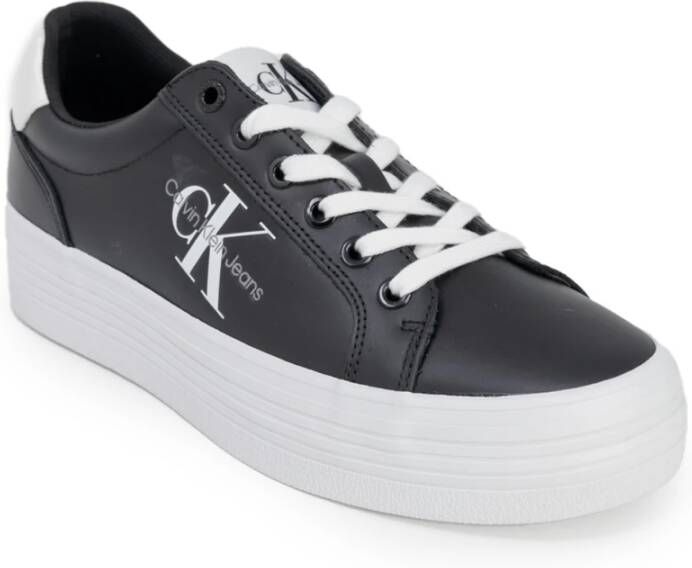 Calvin Klein Flatform Laceup Sneakers Herfst Winter Collectie Black Dames