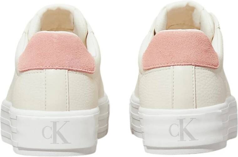 Calvin Klein Gedurfde Vulc Platte Lage Leren Sneakers White Dames