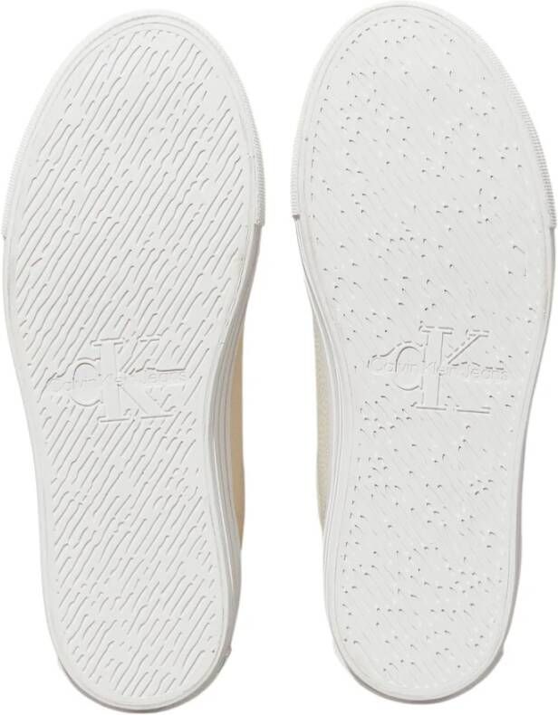 Calvin Klein Gedurfde Vulc Platte Lage Leren Sneakers White Dames