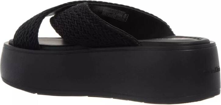 Calvin Klein Geweven Slide Zwarte Plateau Sandaal Black Dames