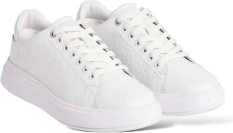 Calvin Klein Heren Lage Top Leren Sneakers White Heren