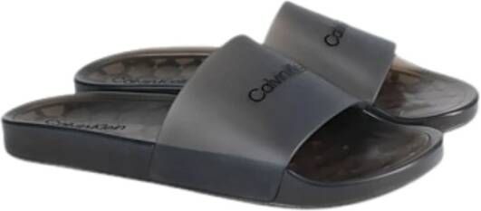 Calvin Klein Heren Pool Slide Rubberen Sandalen Black Heren