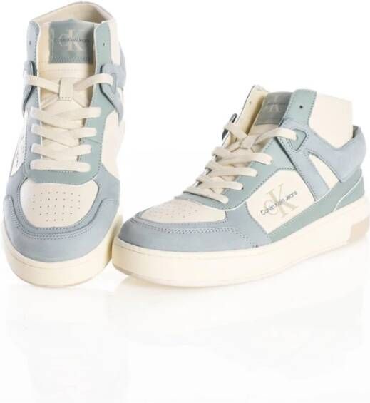 Calvin Klein Hoge leren sneakers Wit Green Dames