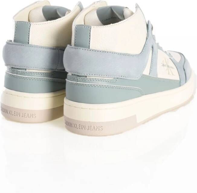 Calvin Klein Hoge leren sneakers Wit Green Dames