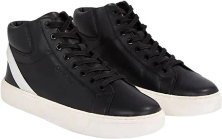 Calvin Klein Hoge Top Archief Streepprint Sneakers Black Heren