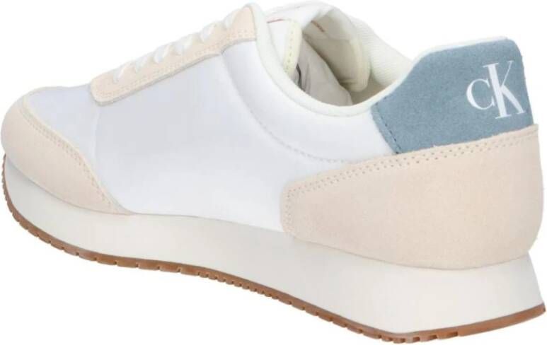 Calvin Klein Iconische Retro Runner Suède Sneakers White Heren