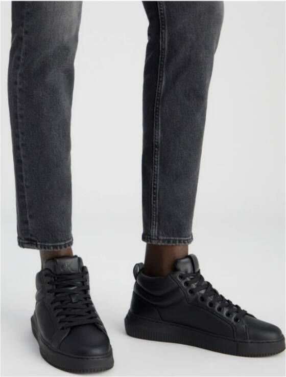 Calvin Klein Jeans Chunky High Top Zwarte Enkellaarzen Black Heren