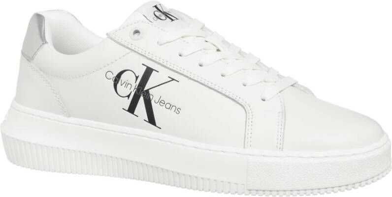 Calvin Klein Jeans Eenvoudige Vetersneakers White Dames