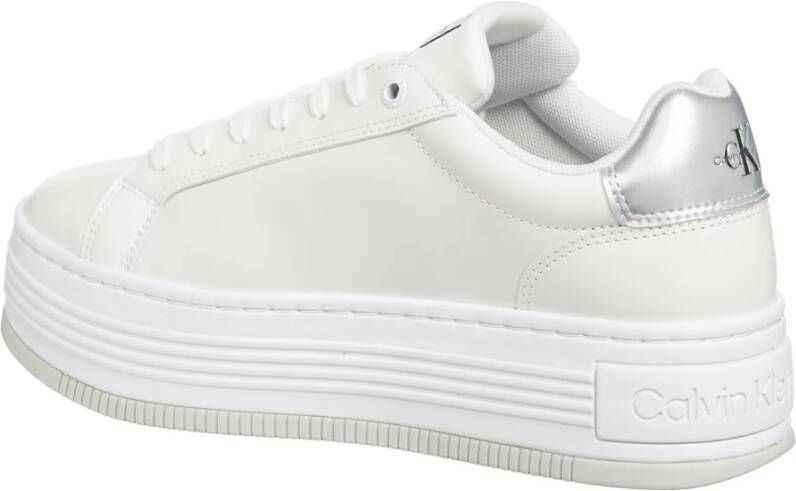 Calvin Klein Jeans Eenvoudige Vetersneakers White Dames