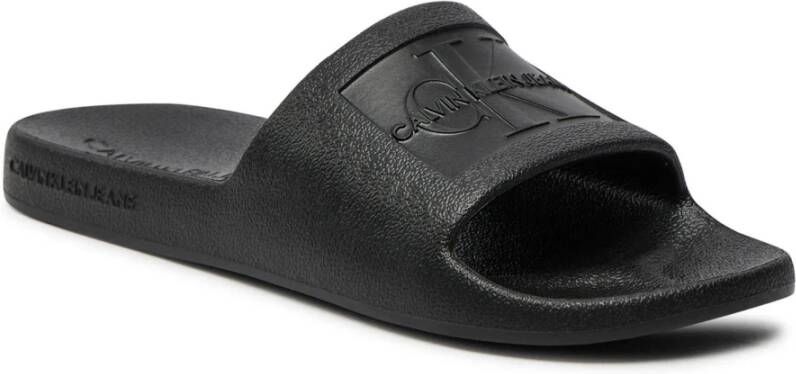 Calvin Klein Jeans Grijze Acetaat Sliders voor Vrouwen Gray Dames