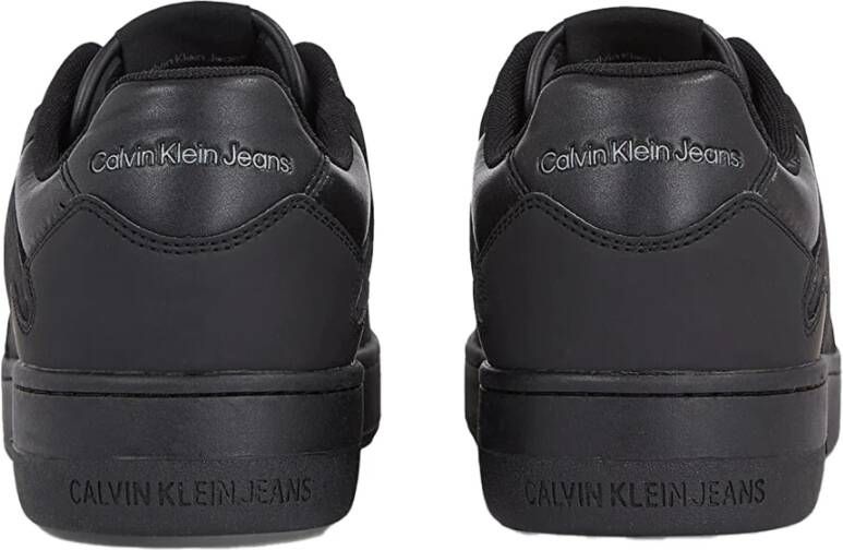 Calvin Klein Jeans Heren Leren Basket Cupsole Sneakers Black Heren