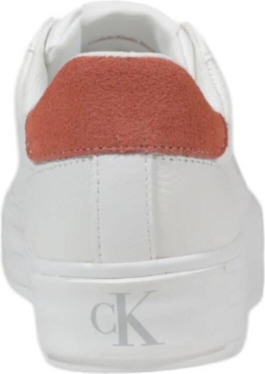 Calvin Klein Jeans Lage Leren Sneakers White Dames