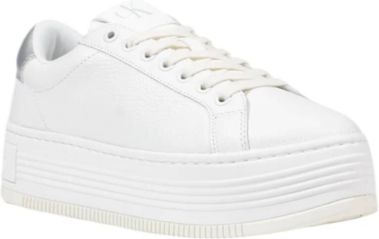 Calvin Klein Jeans Leren Dames Sneakers Lente Zomer Collectie Gray Dames