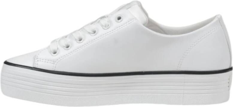 Calvin Klein Jeans Leren Dames Sneakers Lente Zomer Collectie White Dames