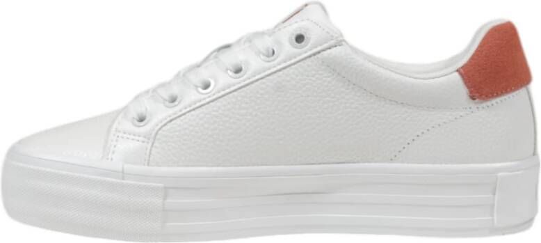 Calvin Klein Jeans Leren Dames Sneakers Lente Zomer Collectie White Dames