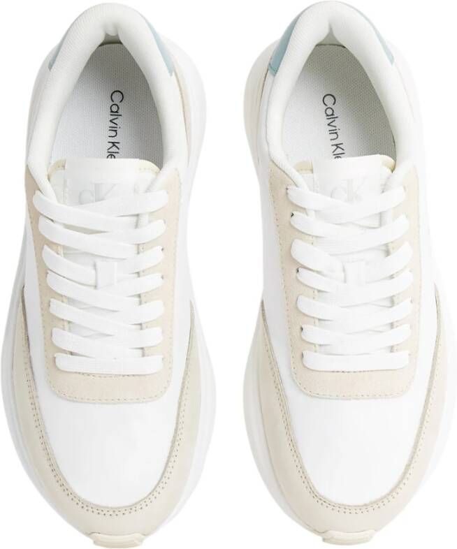 Calvin Klein Jeans Leren Damessneakers Lente Zomer Collectie Beige Dames