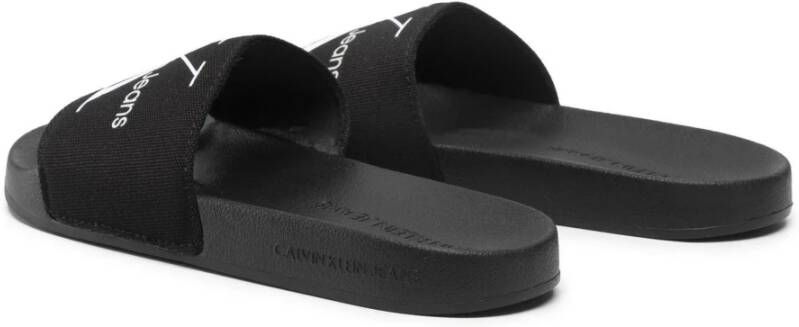 Calvin Klein Jeans Monogram Slide Sandalen Lente Zomer Collectie Black Dames