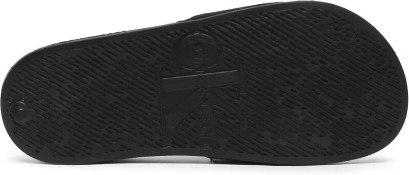 Calvin Klein Jeans Monogram Slide Sandalen Lente Zomer Collectie Black Dames