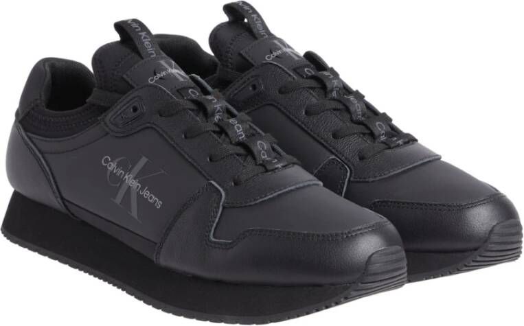 Calvin Klein Jeans Retro Zwarte Sneakers voor Mannen Black Heren