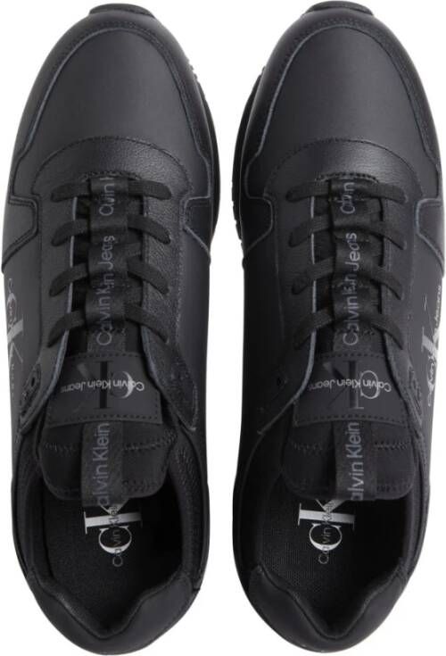 Calvin Klein Jeans Retro Zwarte Sneakers voor Mannen Black Heren