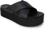 Calvin Klein Jeans Zwarte Cross Flatform Slippers Black Dames - Thumbnail 5