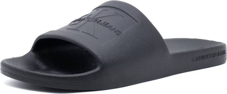 Calvin Klein Jeans Slide Monogram Debos Slippers Black Heren