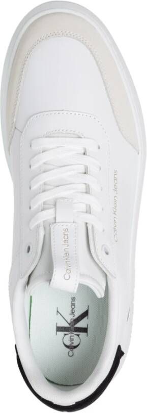 Calvin Klein Jeans Leren Vetersluiting Sneakers White Heren