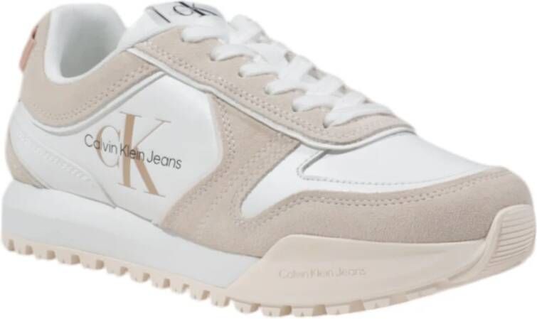 Calvin Klein Jeans Suede Leren Dames Sneakers Lente Zomer White Dames