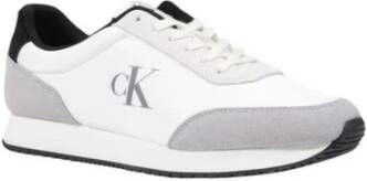 Calvin Klein Jeans Suede Leren Sneaker Mannen Collectie White Heren