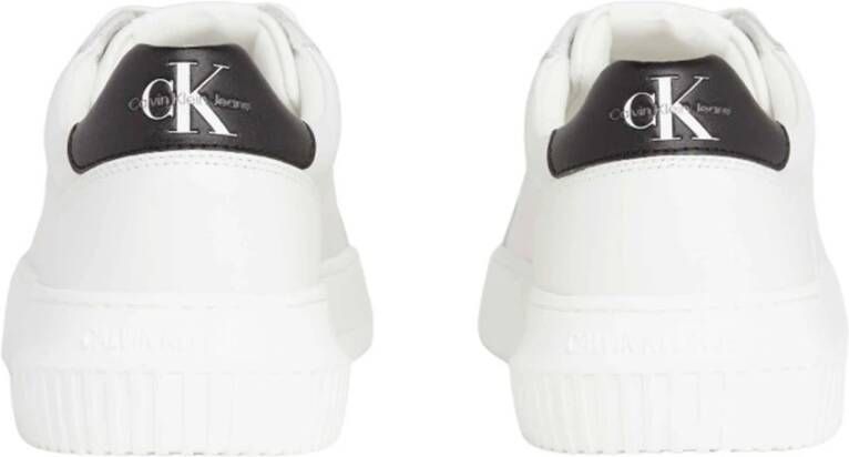 Calvin Klein Jeans Witte casual leren sneakers oor heren White Heren