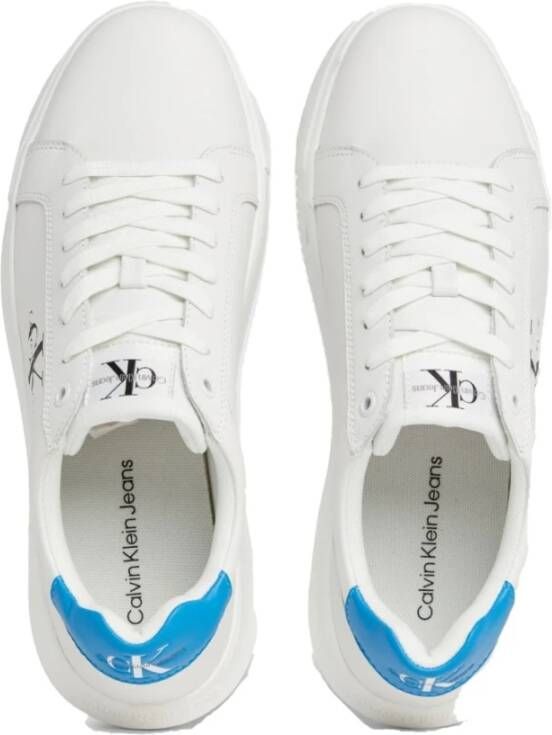 Calvin Klein Jeans Witte Chunky Sneakers Malibu Blu White Heren