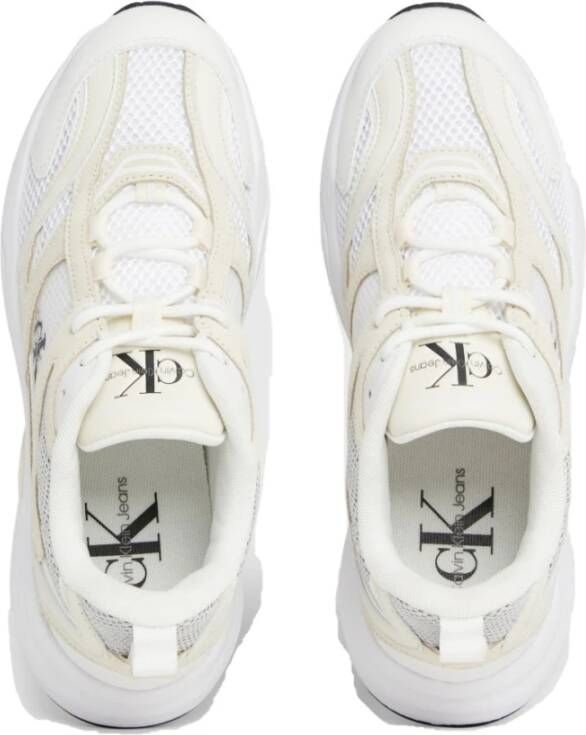 Calvin Klein Jeans Witte Mesh Tennissneakers White Dames