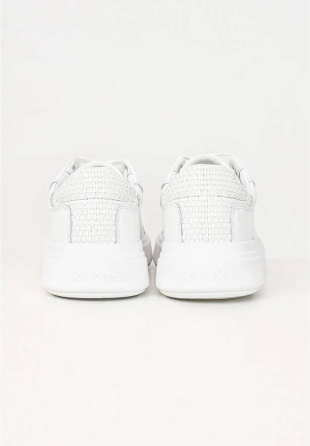 Calvin Klein Jeans Witte Sneakers Eenvoudig Ontwerp Elegant Details White Heren