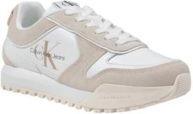 Calvin Klein Jeans Witte Suède Damessneakers Lente Zomer White Dames