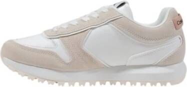 Calvin Klein Jeans Witte Suède Damessneakers Lente Zomer White Dames