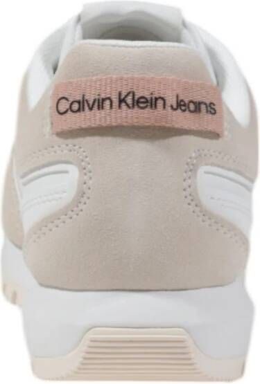 Calvin Klein Jeans Witte Suède Damessneakers Lente Zomer White Dames